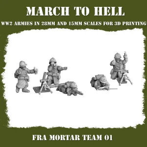 Impréssion 3D Figurines WWII Armée Française Mortar Team