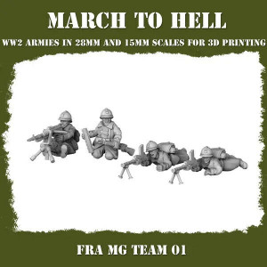 Impréssion 3D Figurines WWII Armée Française MG Team