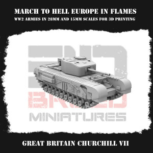 Impréssion 3D Figurines WWII Armée Angleterre CHURCHILL VII