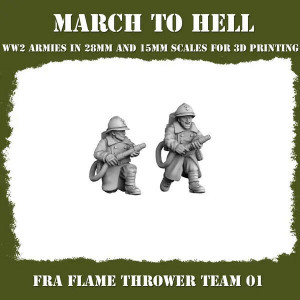 Impréssion 3D Figurines WWII Armée Française Flame thrower team