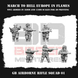 Impréssion 3D Figurines WWII Armée Angleterre Airborne Riflesquad 01  (2)