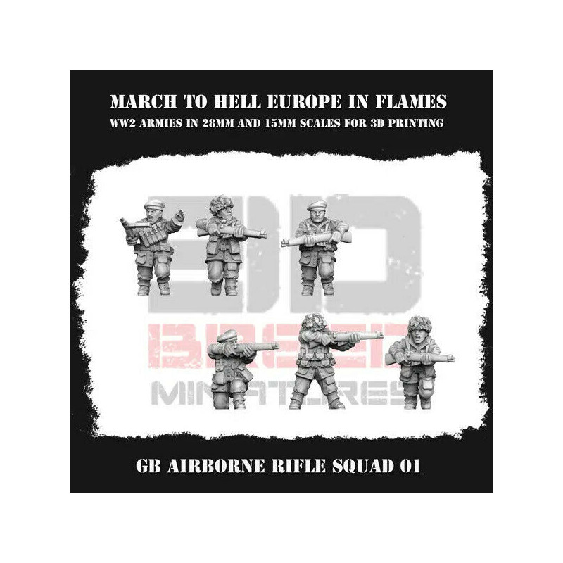 Infanterie Airborne Britannique – 3D Breed Miniatures – Figurines WW2 Résine

