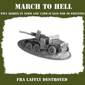 Impréssion 3D Figurines WWII Armée Française LAFFLY W15 destroyed