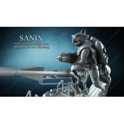 Rocket Raccoon and Groot impression 3D résine  18cm  (non peint) (2)