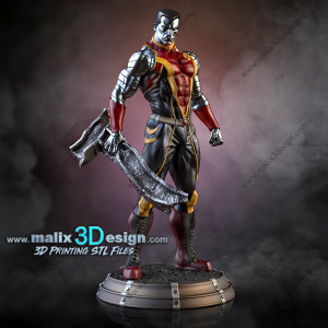 Colossus (X-men) figurine imprimée en 3D résine Taille 18cm (non peint)