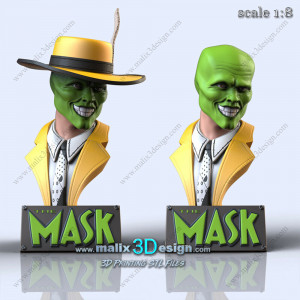 Bust The mask imprimée en 3D  Résine taille 18cm (non peint)