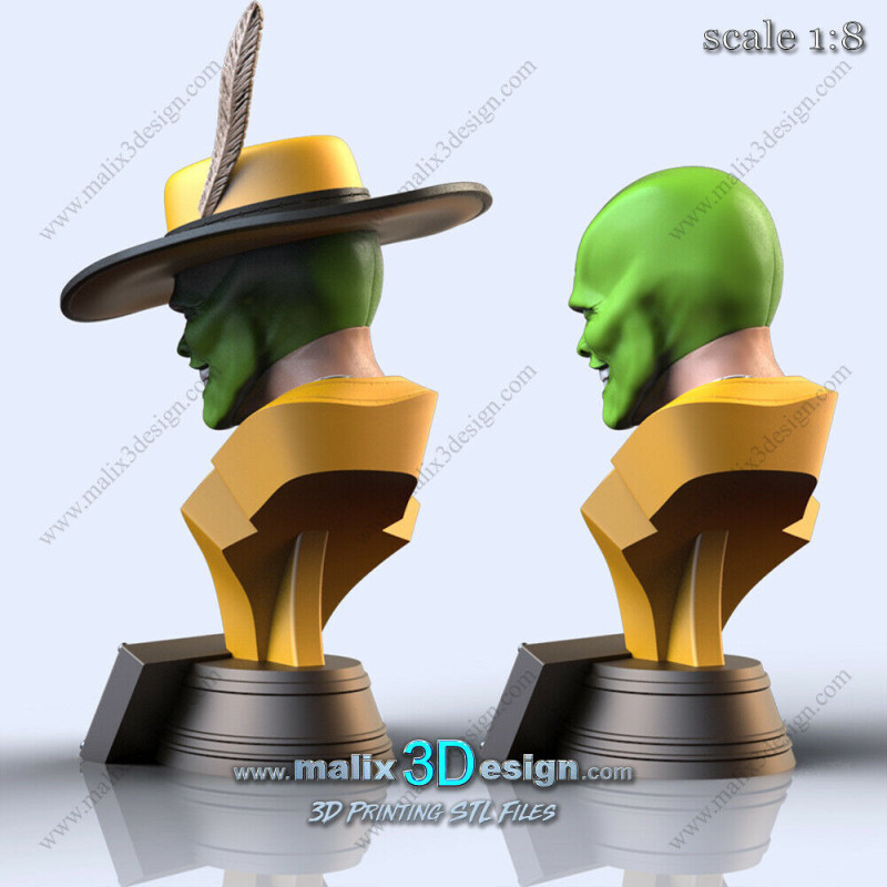 Bust The mask impression 3D  Résine taille 18cm  (non peint)
