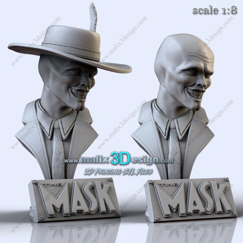 Bust The mask impression 3D  Résine taille 18cm  (non peint)