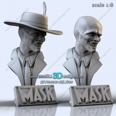Bust The mask impression 3D  Résine taille 18cm  (non peint) Bust The mask impression 3D  Résine taille 18cm  (non peint)