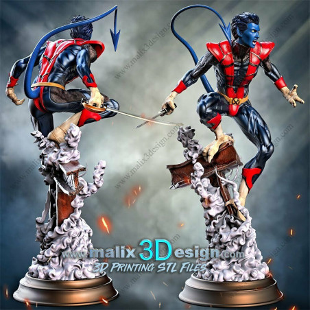 Nightcrawler (X-men) figurine impression 3D résine  18cm  (non peint)