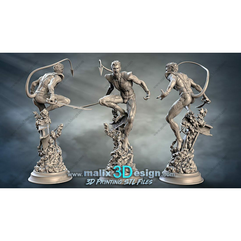 Nightcrawler (X-men) figurine impression 3D résine  18cm  (non peint)