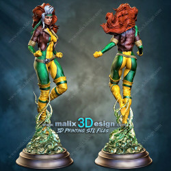 Rogue (X-men) figurine impression 3D résine  18cm  (non peint)