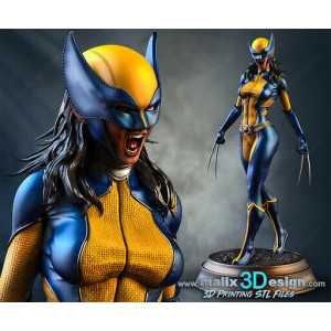 X - 23 ( LAURA KINNEY ) figurine imprimée en 3D résine Taille 18cm (non peint)