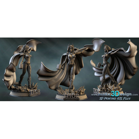 Lady thor figurine impression 3D résine  18cm  (non peint)