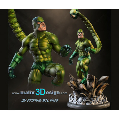 Scorpion figurine impression 3D résine  18cm  (non peint)