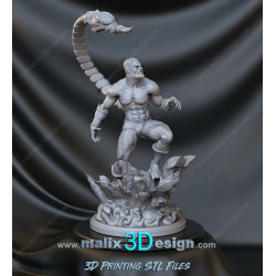 Scorpion figurine impression 3D résine  18cm  (non peint) (2)