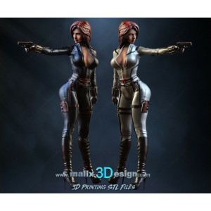 Black Widow figurine imprimée en 3D résine Taille 18cm (non peint)