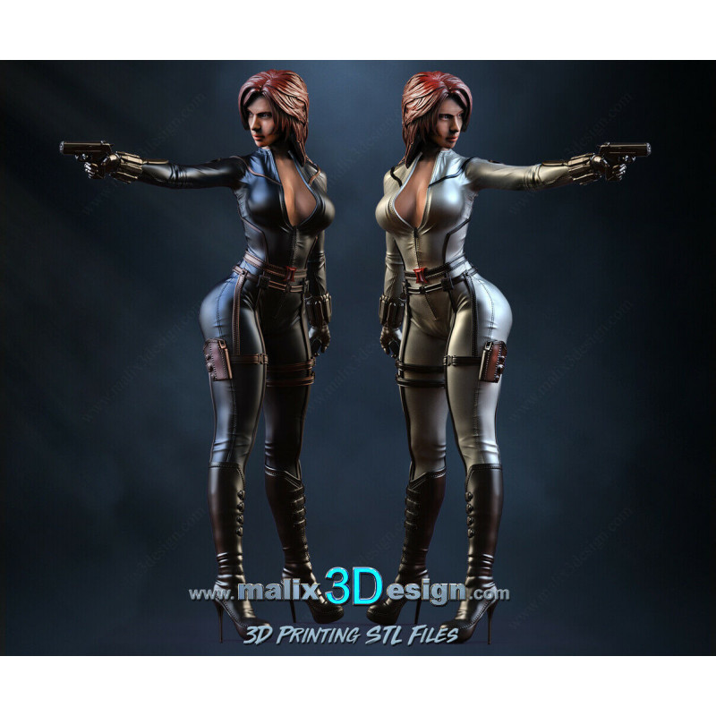 Black Widow figurine impression 3D résine  18cm  (non peint)