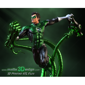 Green Lantern figurine imprimée en 3D résine Taille 18cm (non peint)