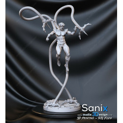 Dr. Octopus figurine impression 3D résine  18cm  (non peint) (2)