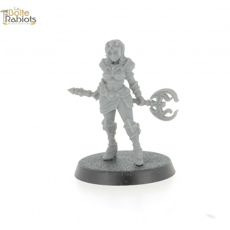 3D figurine 28mm Jeux de tôle/9th age/Cthulu-Heroïne bâton