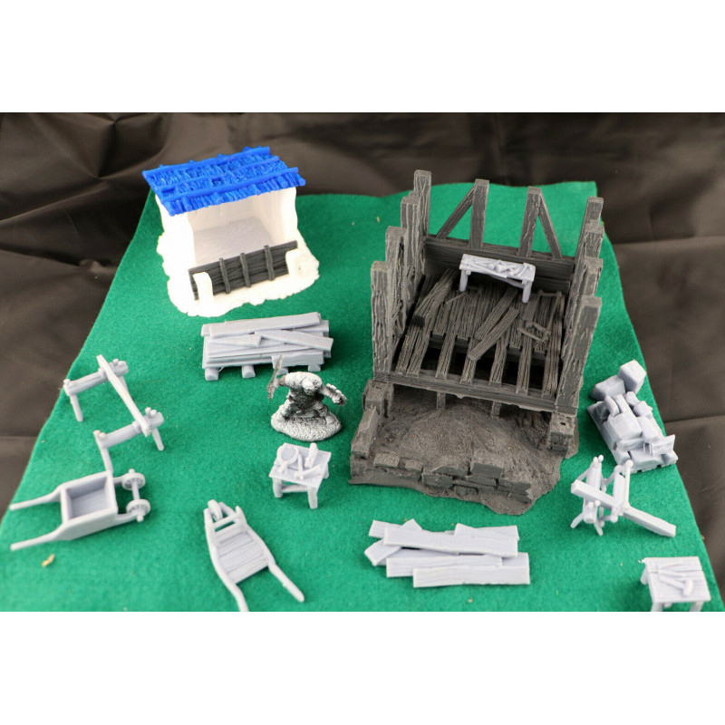 Décors GameScape 3D – Terrain modulaire 28/32 mm en filament

