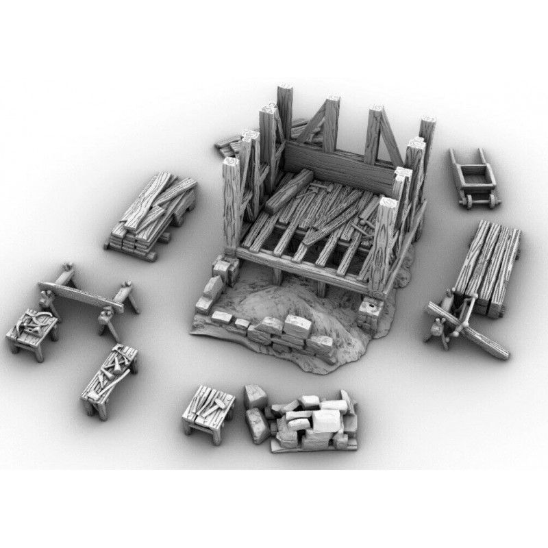 Décors GameScape 3D – Terrain modulaire 28/32 mm en filament

