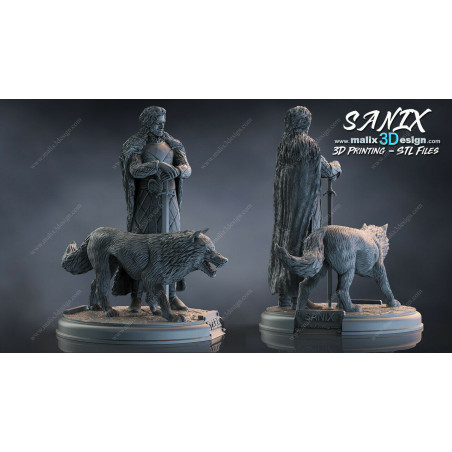 Games of throne John Snow 3D résine  18cm (non peint)