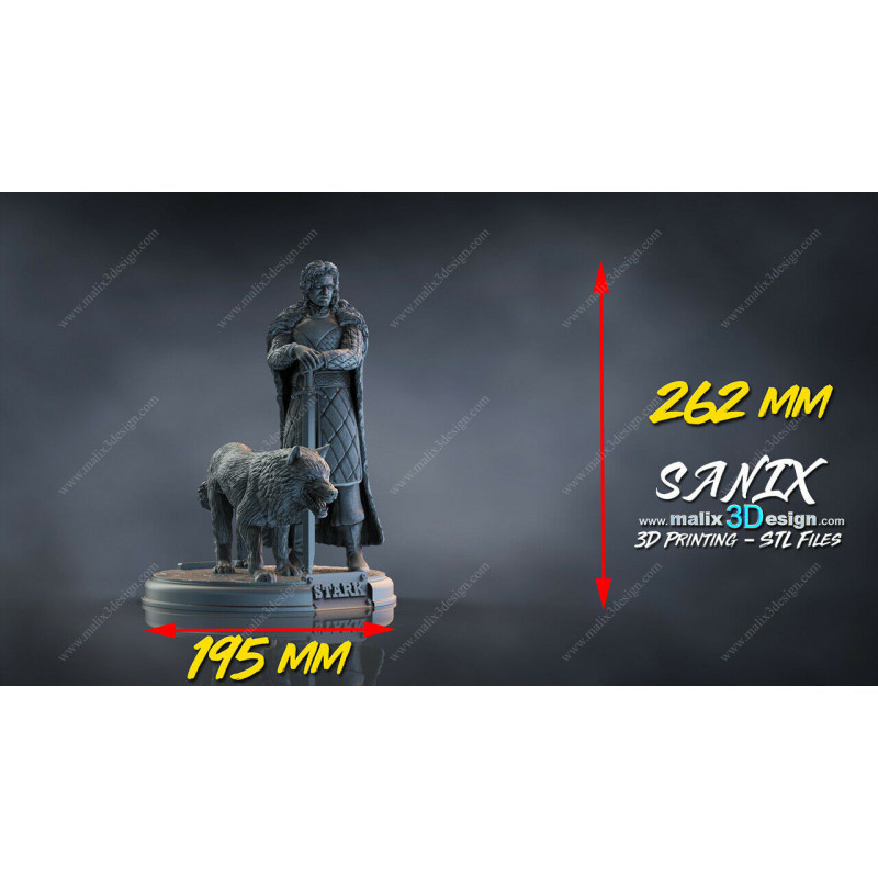 Games of throne John Snow 3D résine  18cm (non peint)