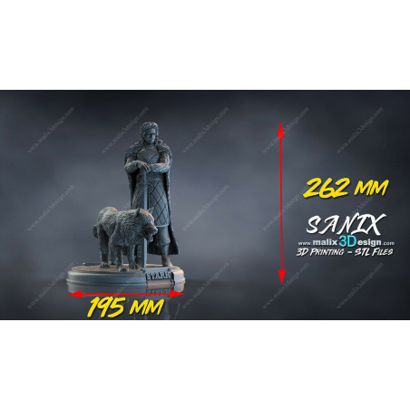 Games of throne John Snow 3D résine  18cm (non peint)