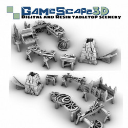 Décors GameScape 3D – Terrain modulaire 28/32 mm en filament

