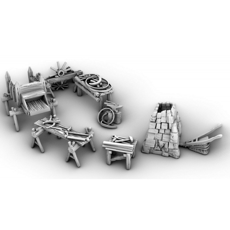 Décors GameScape 3D – Terrain modulaire 28/32 mm en filament

