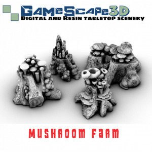 Décor Gamescape 3D Champignons 