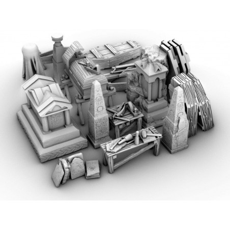 Décors GameScape 3D – Terrain modulaire 28/32 mm en filament

