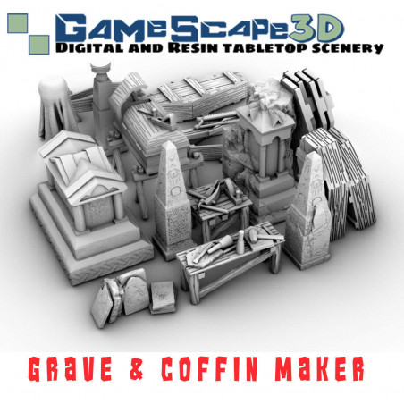 Décors GameScape 3D – Terrain modulaire 28/32 mm en filament

