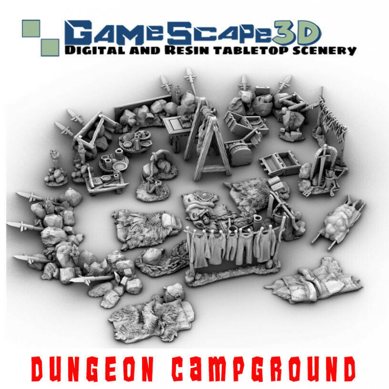 Décors GameScape 3D – Terrain modulaire 28/32 mm en filament

