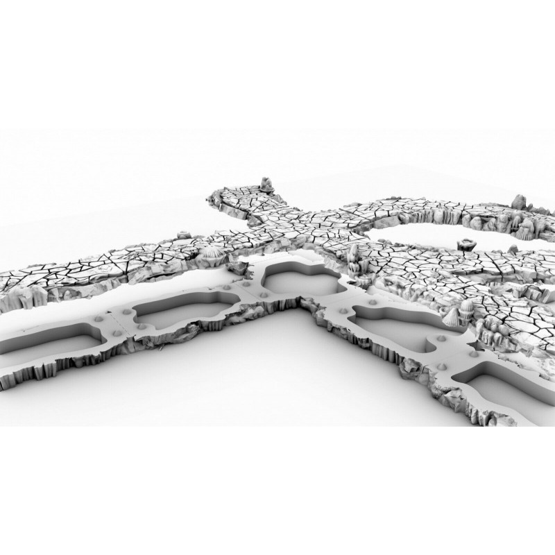 Décors GameScape 3D – Terrain modulaire 28/32 mm en filament

