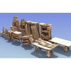 Décors GameScape 3D – Terrain modulaire 28/32 mm en filament

