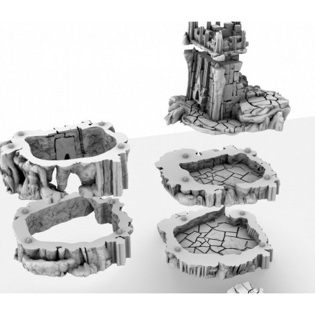 Décors GameScape 3D – Terrain modulaire 28/32 mm en filament

