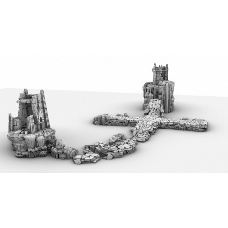 Décors GameScape 3D – Terrain modulaire 28/32 mm en filament

