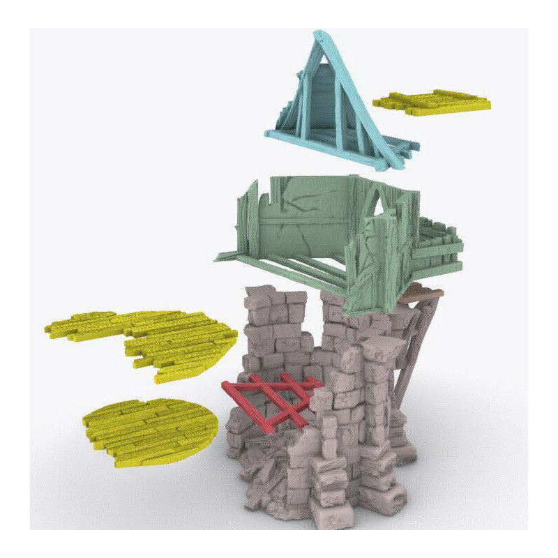 Décors GameScape 3D – Terrain modulaire 28/32 mm en filament

