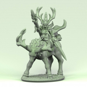 Forest Dragon impréssion 3d--Wood elves-Général sur cerf-Echelle 15mm