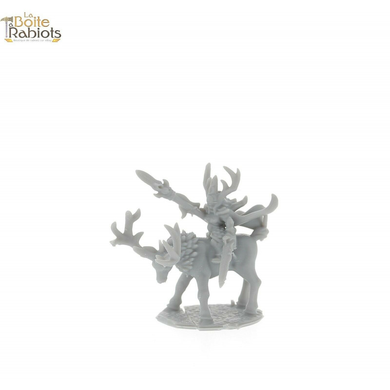 Forest Dragon impréssion 3d--Wood elves-Général sur cerf-Echelle 15mm