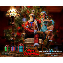 Mr Santa claus, impression 3D Résine et PLA, taille 18cm ( non peint ) (non peint)