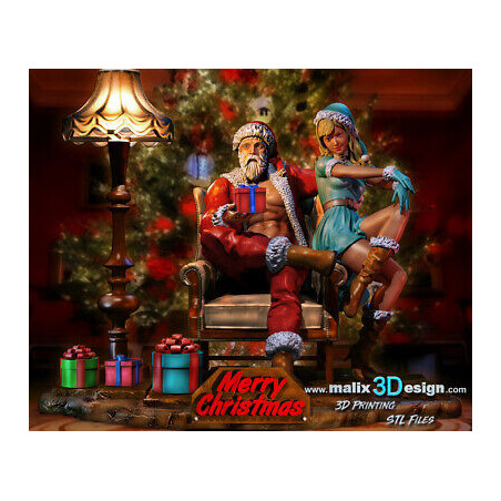 Mr Santa claus, impression 3D Résine et PLA, taille 18cm ( non peint ) (non peint)