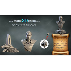 Buste Witcher impression 3D resine, taille 18cm ( non peint ) (non peint) (2)