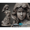 Buste Wonder woman impression 3D resine, taille 18cm ( non peint ) (non peint)