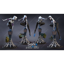 Spider Gwen figurine impression 3D résine  18cm  (non peint) (2)