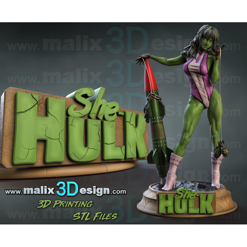 She hulk figurine impression 3D résine  18cm (non peint)