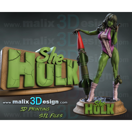She hulk figurine impression 3D résine  18cm (non peint)